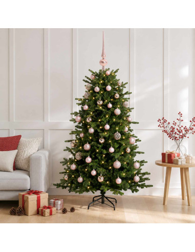 Albero di Natale artificiale con palline 150 cm 150 LED