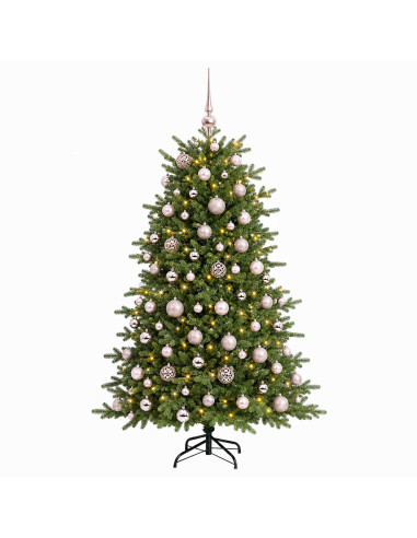 Albero di Natale artificiale con palline 180 cm 300 LED