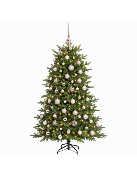 Albero di Natale artificiale con palline 180 cm 300 LED