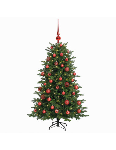 Albero di Natale artificiale con palline 150 cm 150 LED