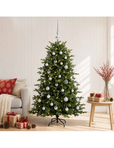 Albero di Natale artificiale con palline 150 cm 150 LED