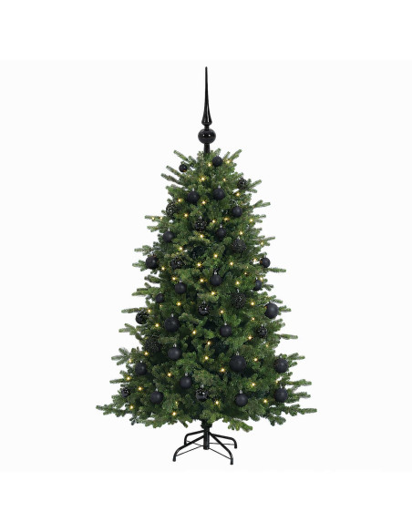 Albero di Natale artificiale con palline 150 cm 150 LED