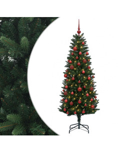 Albero di Natale Artificiale con Palline 120 cm 150 LED 2