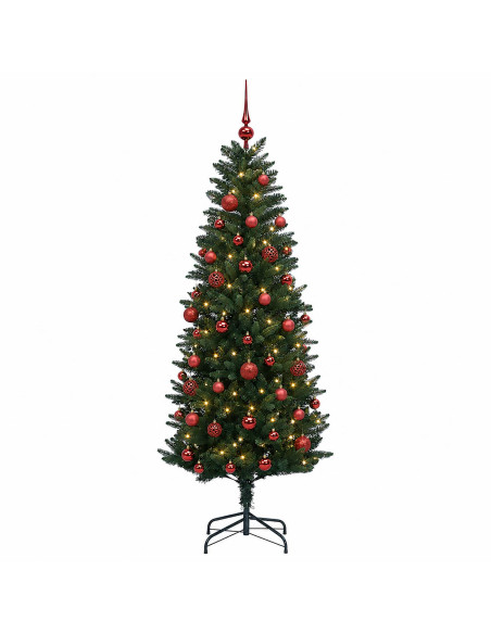 Albero di Natale Artificiale con Palline 120 cm 150 LED