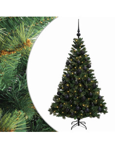Albero di Natale Artificiale con Palline 150 cm 150 LED 2