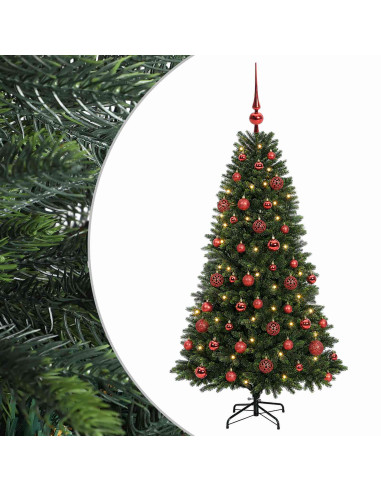 Albero di Natale Artificiale con Palline 120 cm 150 LED