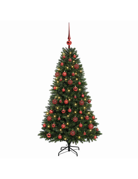 Albero di Natale Artificiale con Palline 120 cm 150 LED