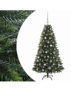 Albero di Natale Artificiale con Palline 120 cm 150 LED 2