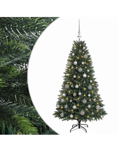 Albero di Natale Artificiale con Palline 120 cm 150 LED