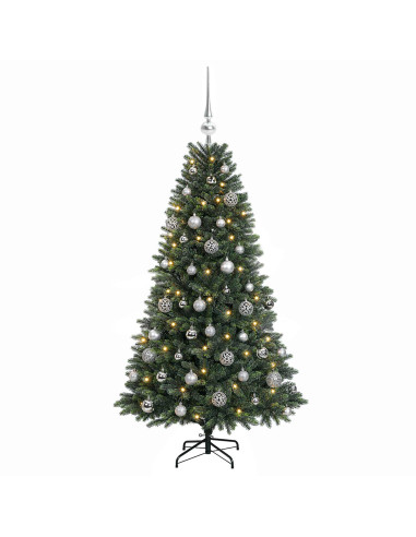 Albero di Natale Artificiale con Palline 120 cm 150 LED