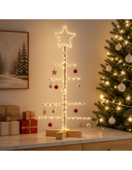Albero di Natale in metallo con supporto KUOPIO 60 cm Acciaio