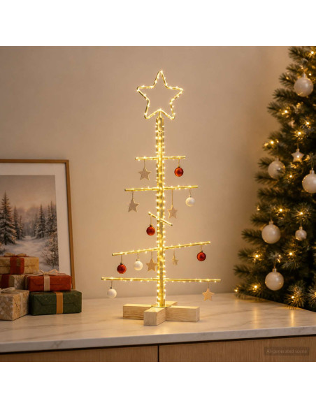 Albero di Natale in metallo con supporto KUOPIO 60 cm Acciaio