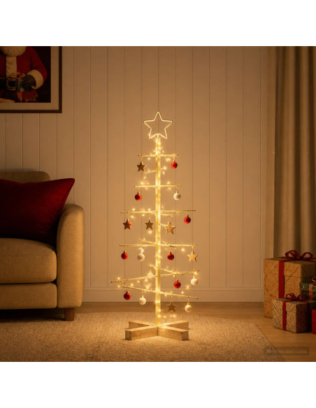 Albero di Natale in metallo con supporto KUOPIO 90 cm Acciaio