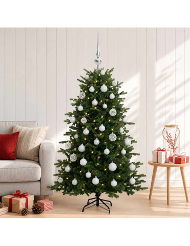 Albero di Natale artificiale con palline 150 cm 150 LED