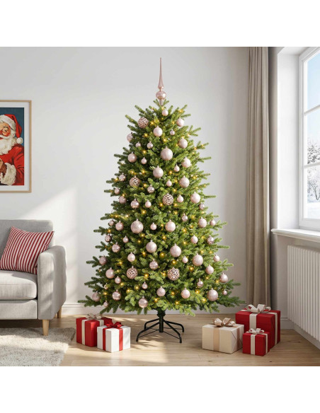 Albero di Natale artificiale con palline 180 cm 300 LED
