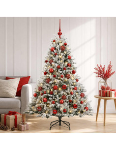 Albero di Natale artificiale con palline 120 cm 150 LED