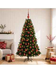 Albero di Natale Artificiale con Palline 120 cm 150 LED