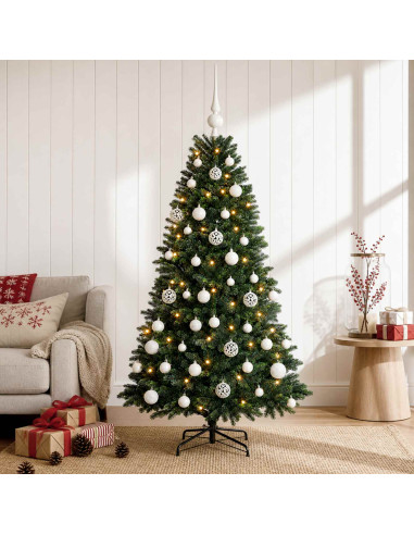 Albero di Natale Artificiale con Palline 120 cm 150 LED