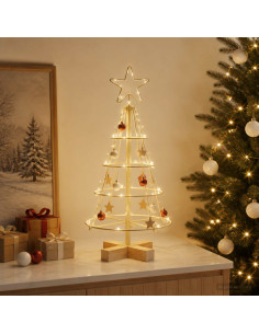 Albero a Cono di Natale KUOPIO 60 cm Acciaio Oro