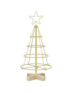 Albero a Cono di Natale KUOPIO 60 cm Acciaio Oro 2