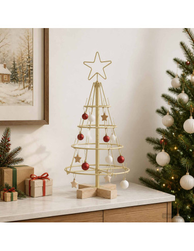 Albero a Cono di Natale KUOPIO 60 cm Acciaio Oro