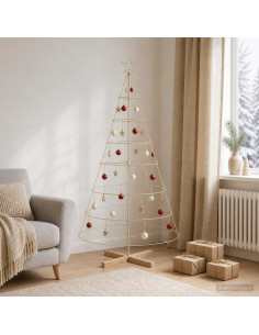 Albero a Cono di Natale KUOPIO 180 cm Acciaio Oro
