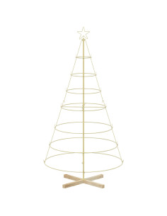 Albero a Cono di Natale KUOPIO 180 cm Acciaio Oro 2