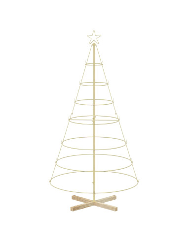Albero a Cono di Natale KUOPIO 180 cm Acciaio Oro