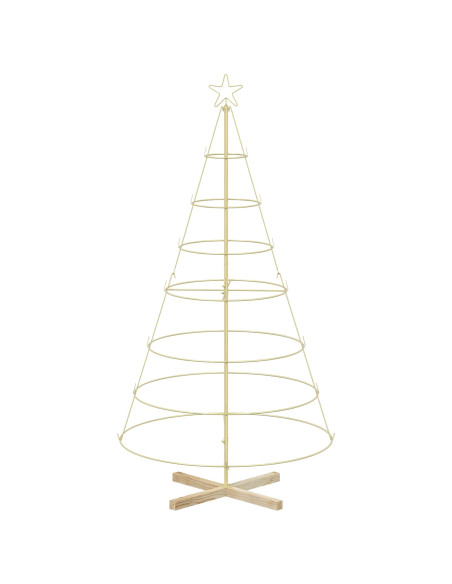 Albero a Cono di Natale KUOPIO 180 cm Acciaio Oro