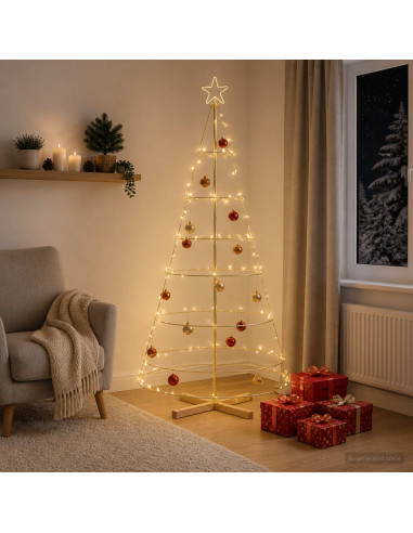 Albero a Cono di Natale KUOPIO 180 cm Acciaio Oro