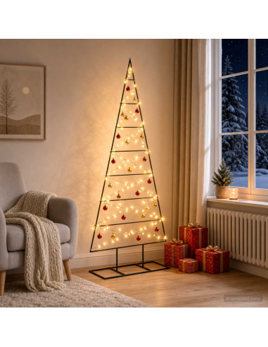 Albero di Natale in metallo KUOPIO 150 cm Bianco caldo