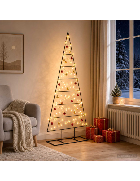 Albero di Natale in metallo KUOPIO 150 cm Bianco caldo