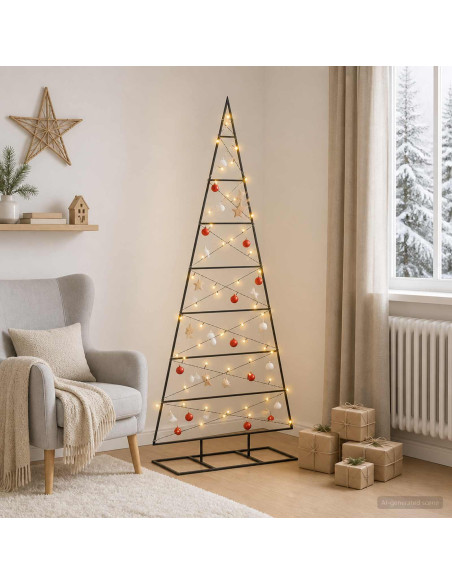 Albero di Natale in metallo KUOPIO 150 cm Bianco caldo