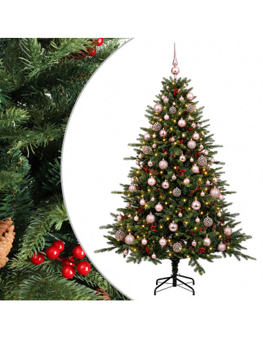 Albero di Natale artificiale con palline 180 cm 300 LED