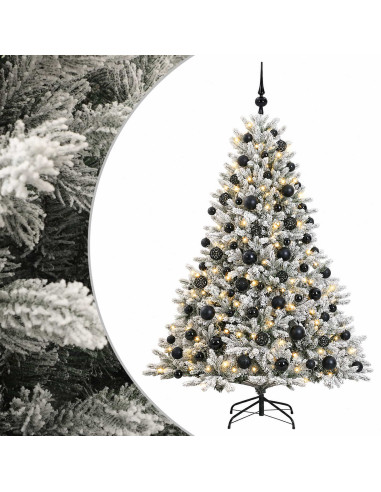 Albero di Natale artificiale con palline 180 cm 300 LED