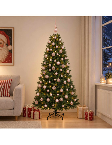 Albero di Natale Artificiale con Palline 180 cm 300 LED