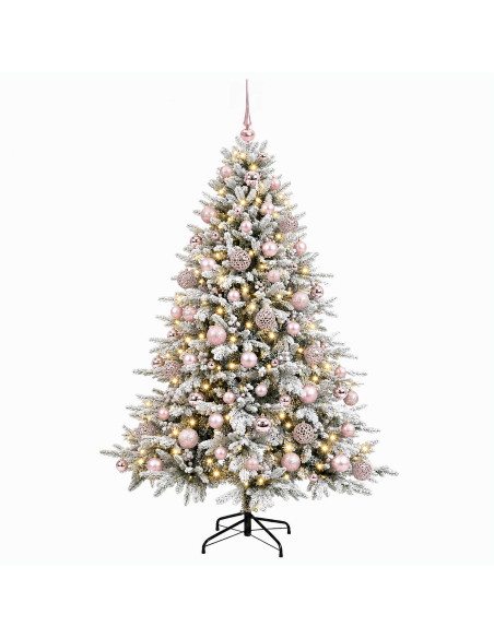 Albero di Natale artificiale con palline 180 cm 300 LED