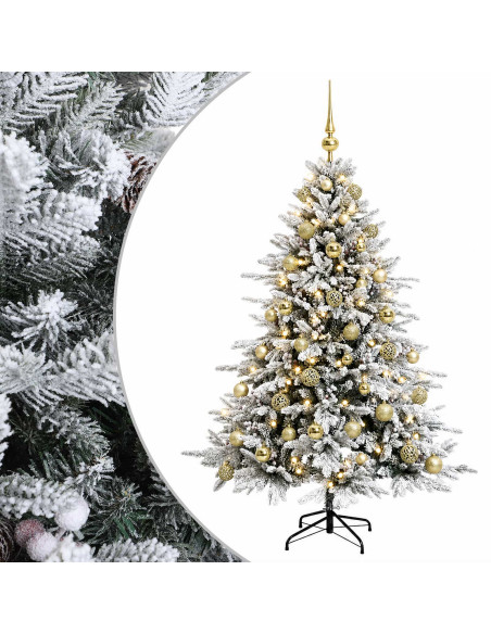 Albero di Natale artificiale con palline 150 cm 150 LED