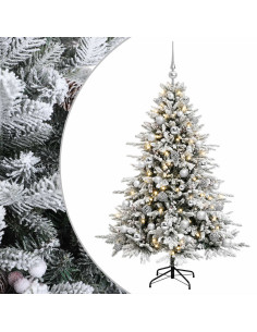 Albero di Natale artificiale con palline 150 cm 150 LED