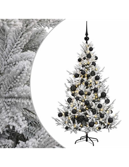 Albero di Natale artificiale con palline 150 cm 150 LED