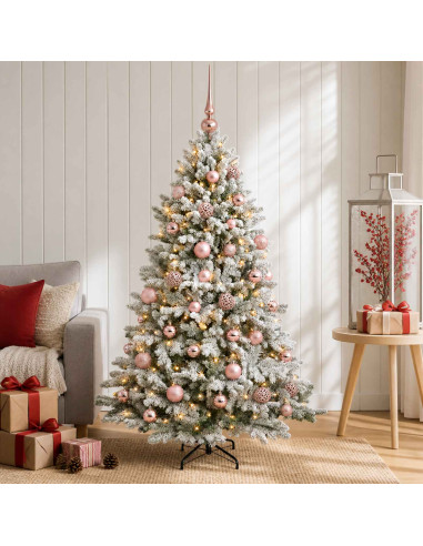 Albero di Natale artificiale con palline 150 cm 150 LED