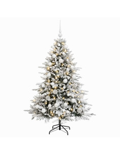 Albero di Natale artificiale con palline 150 cm 150 LED 2