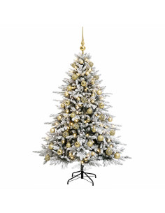 Albero di Natale artificiale con palline 150 cm 150 LED 2