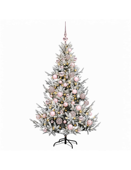 Albero di Natale artificiale con palline 150 cm 150 LED