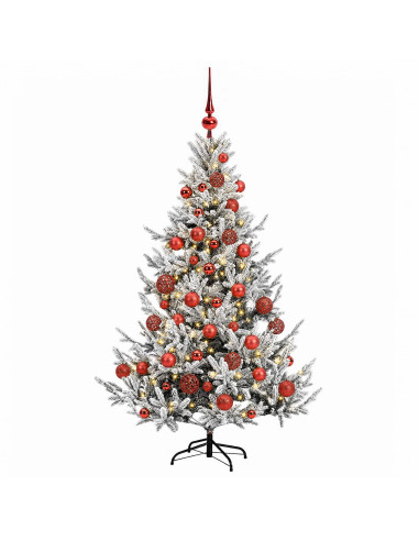 Albero di Natale artificiale con palline 150 cm 150 LED