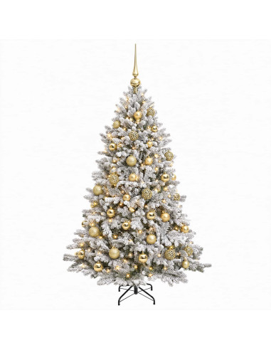 Albero di Natale artificiale con palline 150 cm 150 LED