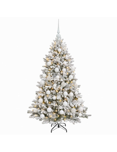 Albero di Natale Artificiale con Palline 150 cm 150 LED