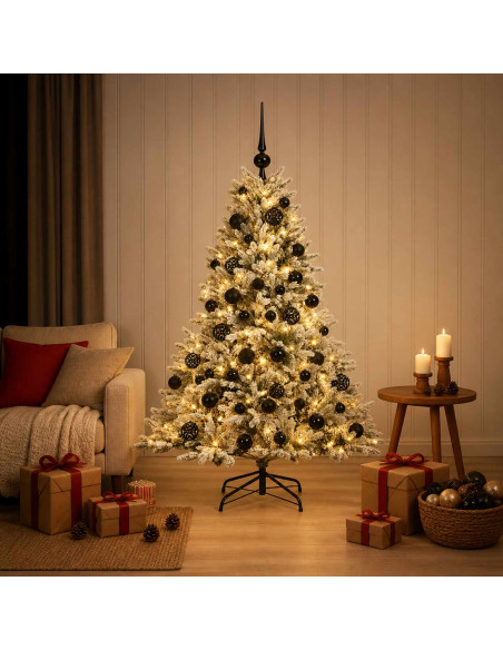 Albero di Natale artificiale con palline 150 cm 150 LED