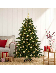 Albero di Natale artificiale con palline 120 cm 150 LED
