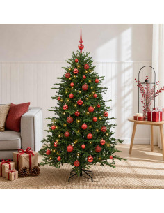 Albero di Natale artificiale con palline 120 cm 150 LED